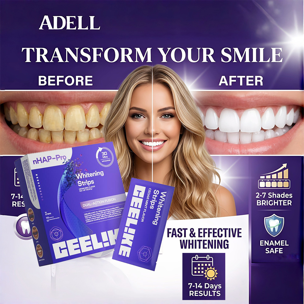 Teeth Whitening Effective - แผ่นฟอกสีฟันสีม่วง 14 ชิ้น ปลอดภัยต่อเคลือบฟัน ให้ฟันขาวขึ้น 2-7