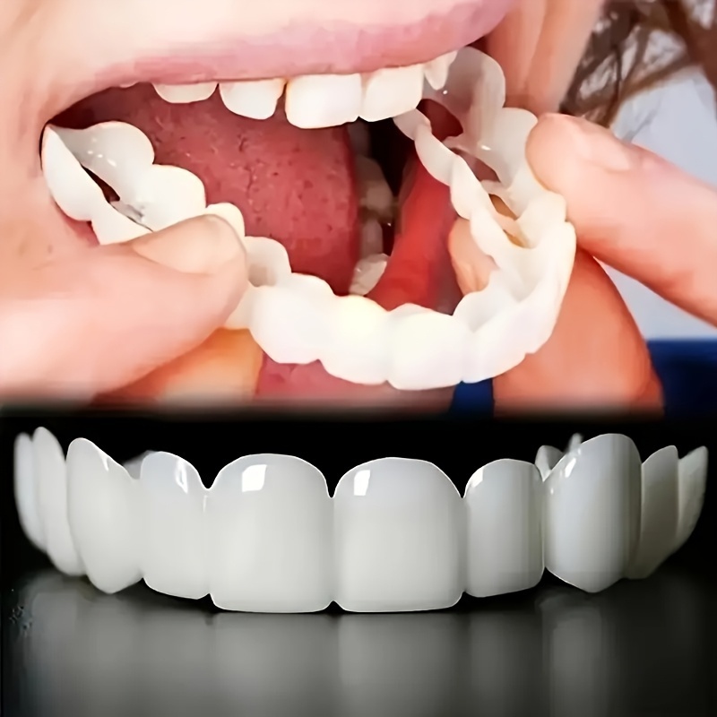 Teeth Whitening Mouth Guard - ชุดอุปกรณ์เสริมฟันปลอม 2 ชุด (2 ฟันบน+2 ฟันล่าง+แปรง+กล่องใส),