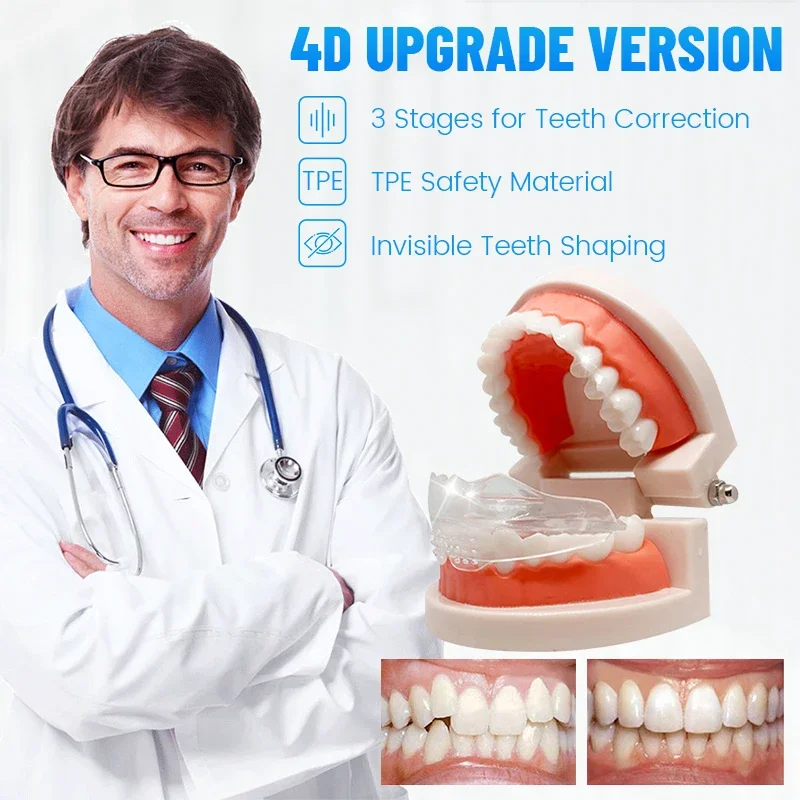 Teeth Whitening Mouth Guard - 3ขั้นตอนทันตกรรมจัดฟันที่ยึดฟัน Bruxism ปากยามฟัน Straightener Stop Sleeping