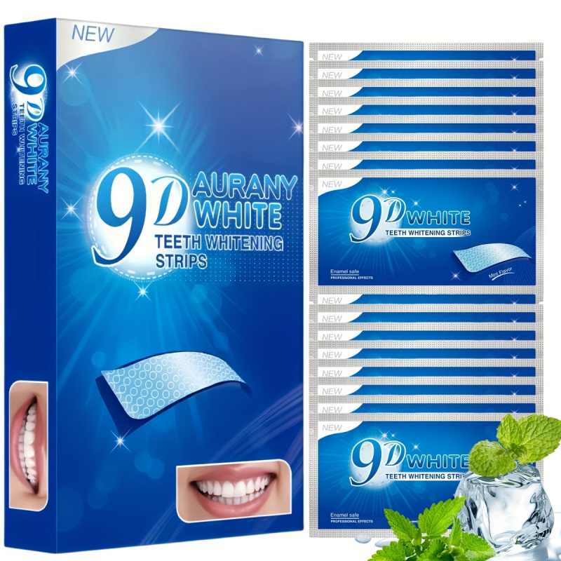 Teeth Whitening Hismile - แถบฟอกสีฟัน Aurany White 9D 21 คู่พร้อมไฮโดรเจนเปอร์ออกไซด์