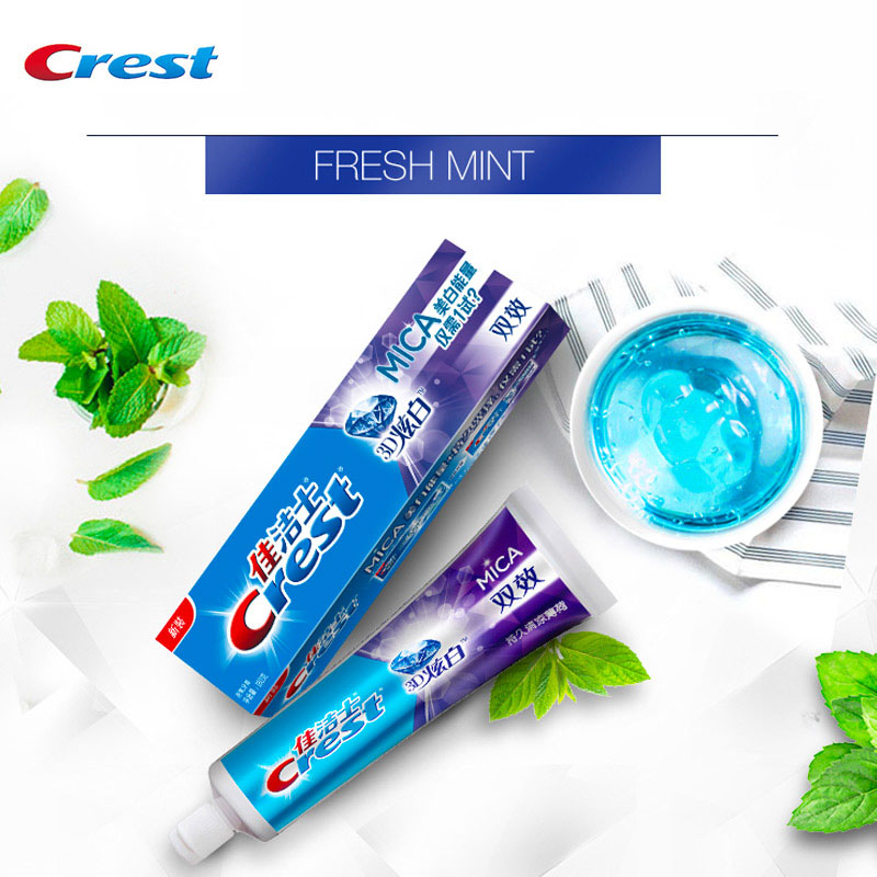 Teeth Whitening Effective - Crest 3D MICA ยาสีฟันฟลูออไรด์ฟอกสีฟัน Double Effect