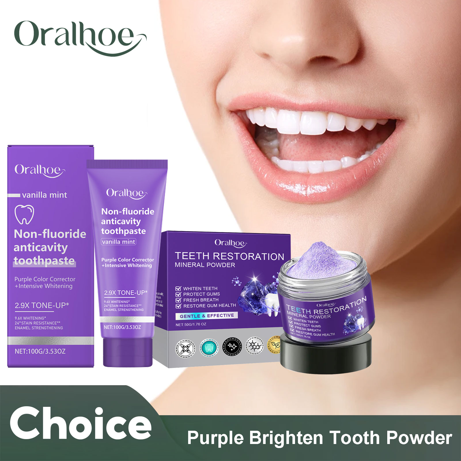 Teeth Whitening Hismile - Teeth Restoration Mineral Powder Teeth Whitening