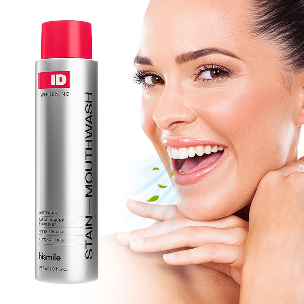 Teeth Whitening Hismile - ฮิสไมล์ ไอดี น้ำยาบ้วนปากปราศจากแอลกอฮอล์ ทำความสะอาดอย่างล้ำลึก ขจัดคราบ ฟันขาว