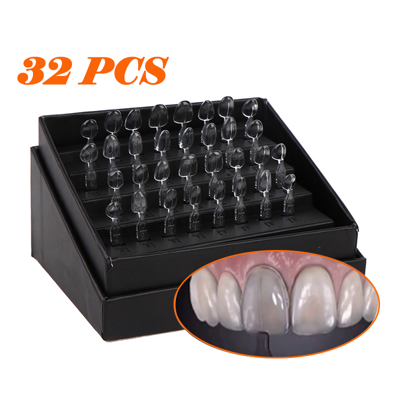 Teeth Whitening Moulds - 32 ชิ้น/เซ็ตทันตกรรมวีเนียร์ชุดแม่พิมพ์เรซินคอมโพสิตแม่พิมพ์ Light Cure Autoclave ด้านหน้าฟันแม่พิมพ์ฟันไวท์เทนนิ่งเครื่องมือ