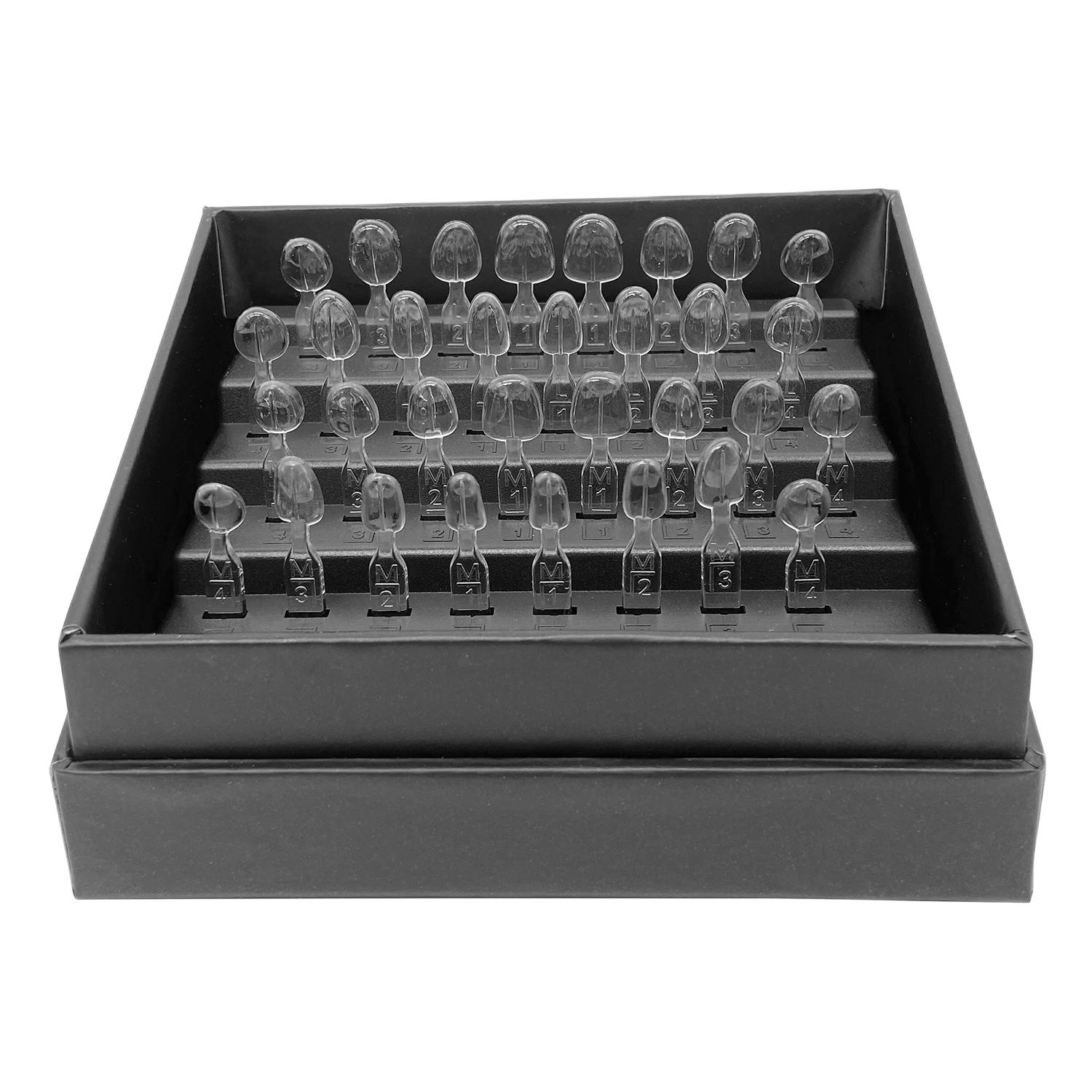 Teeth Whitening Moulds - ชุดแม่พิมพ์วีเนียร์ฟัน 32 ชิ้น/ชุด สำหรับเรซินคอมโพสิต แบบใช้แสงและอบฆ่าเชื้อในหม้อนึ่งฆ่าเชื้อ สำหรับฟันหน้า