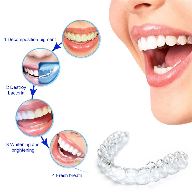 ถาดซิลิโคนแบบสวมใส่สบายสำหรับก - Teeth Whitening Mouth Guard บทวิจารณ์และราคา