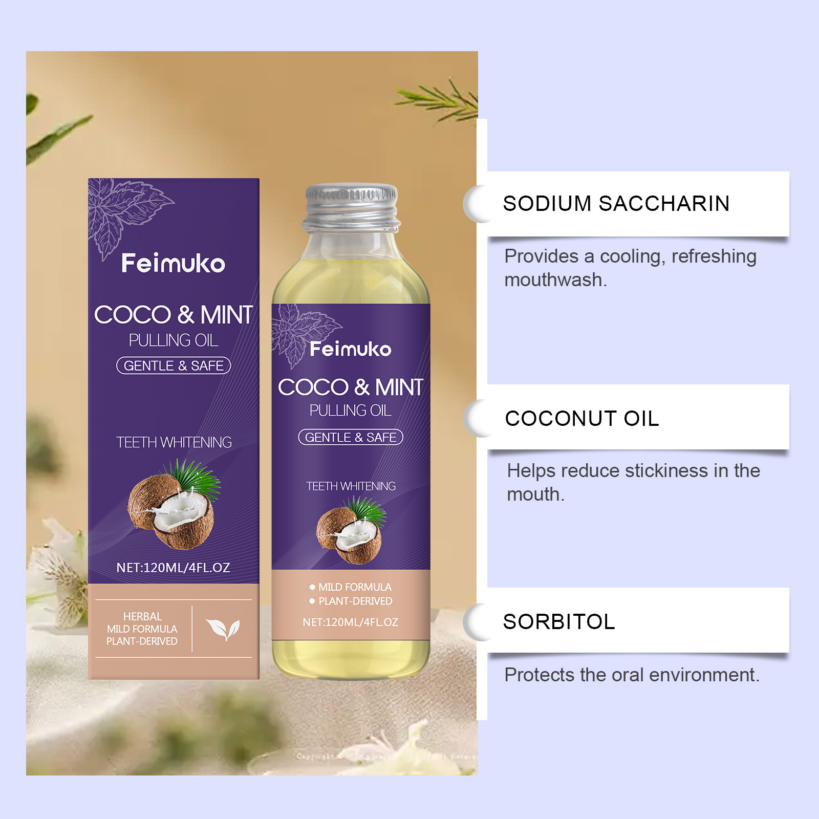 น้ำมันมะพร้าวผสมเปปเปอร์มินต์  - Coconut Oil Pull บทวิจารณ์และราคา