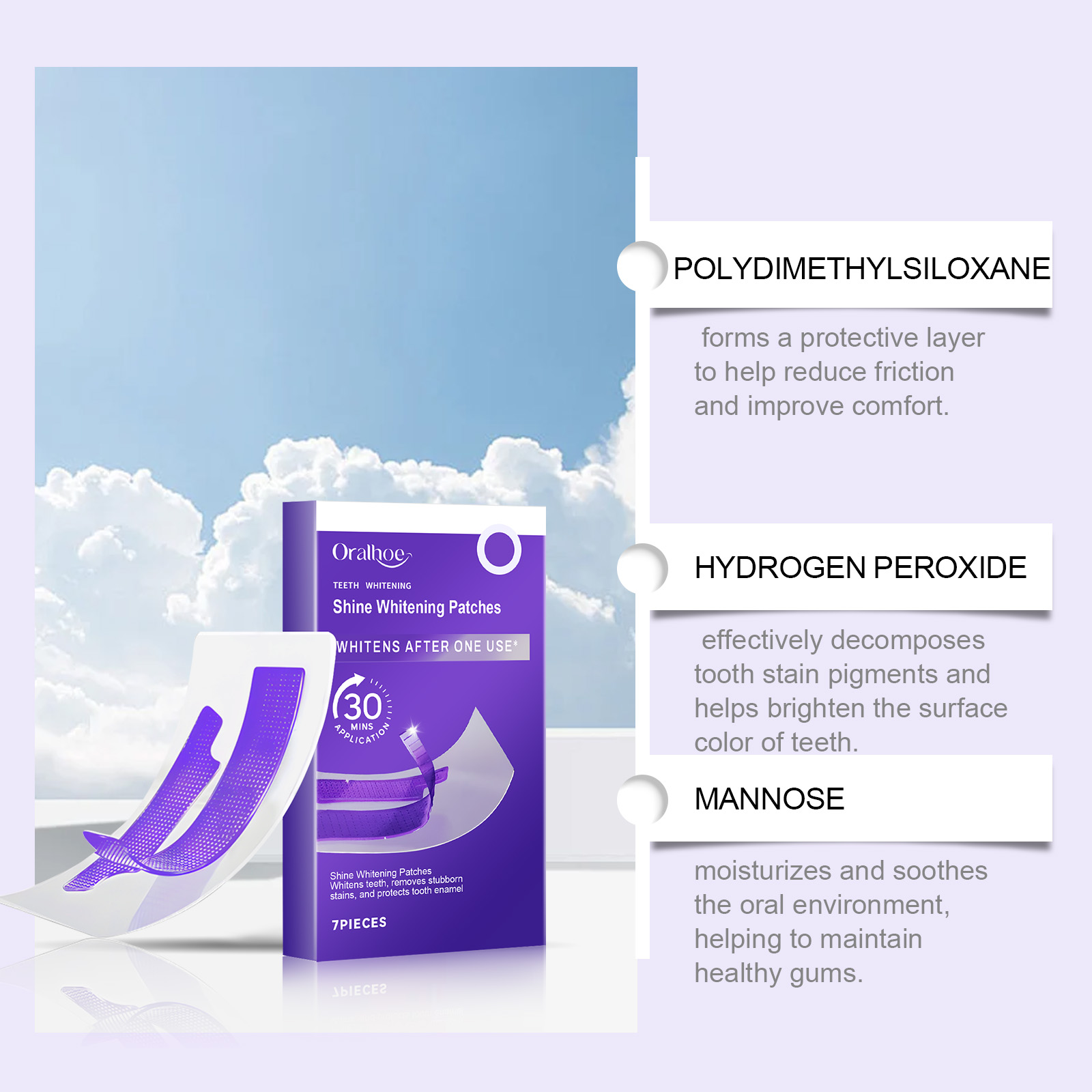 แผ่นฟอกสีฟัน ORALHOE 7 ชิ้น/กล - Teeth Whitening Quick Results บทวิจารณ์และราคา