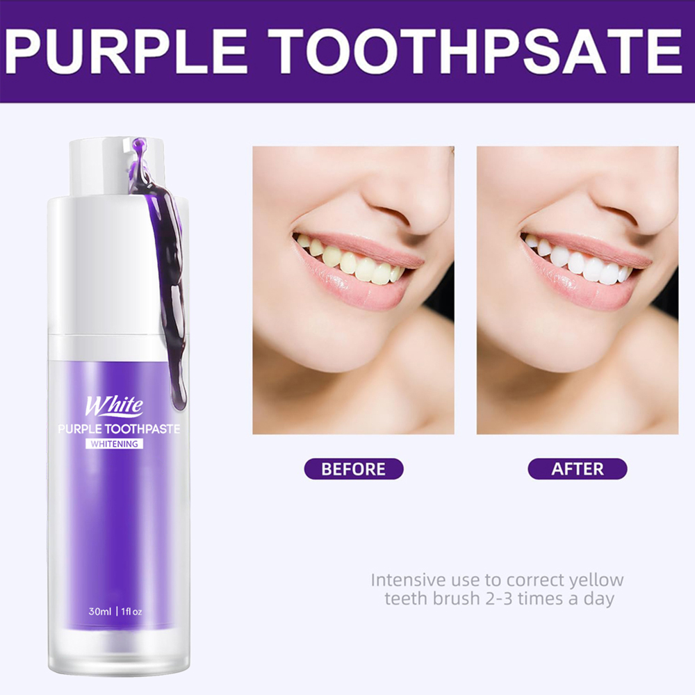 ยาสีฟันไวท์เทนนิ่งสีม่วง 30 มล - Teeth Whitening Cream บทวิจารณ์และราคา
