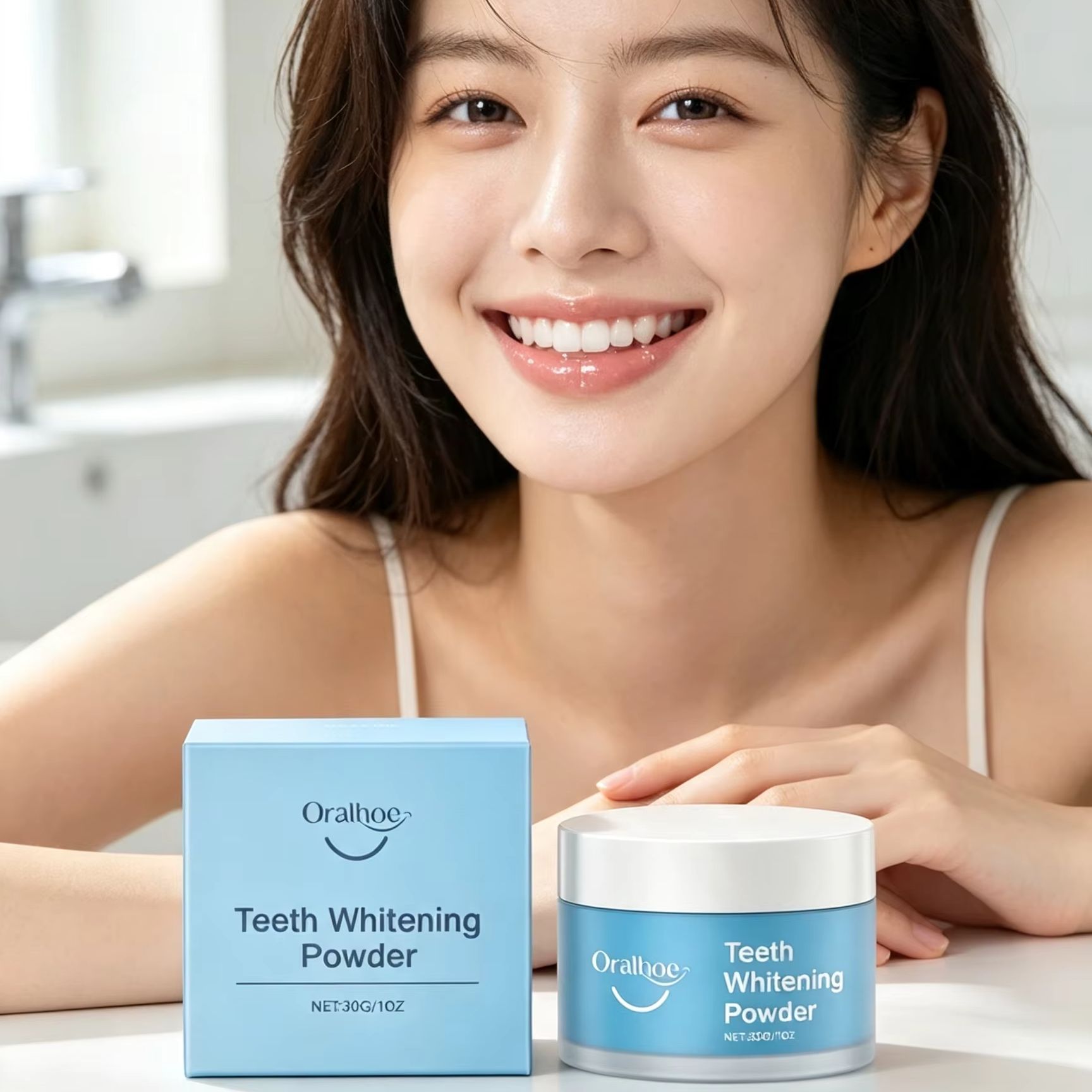 ผงแปรงฟัน Oralhoe สำหรับขจัดคร - Teeth Whitening Hismile บทวิจารณ์และราคา