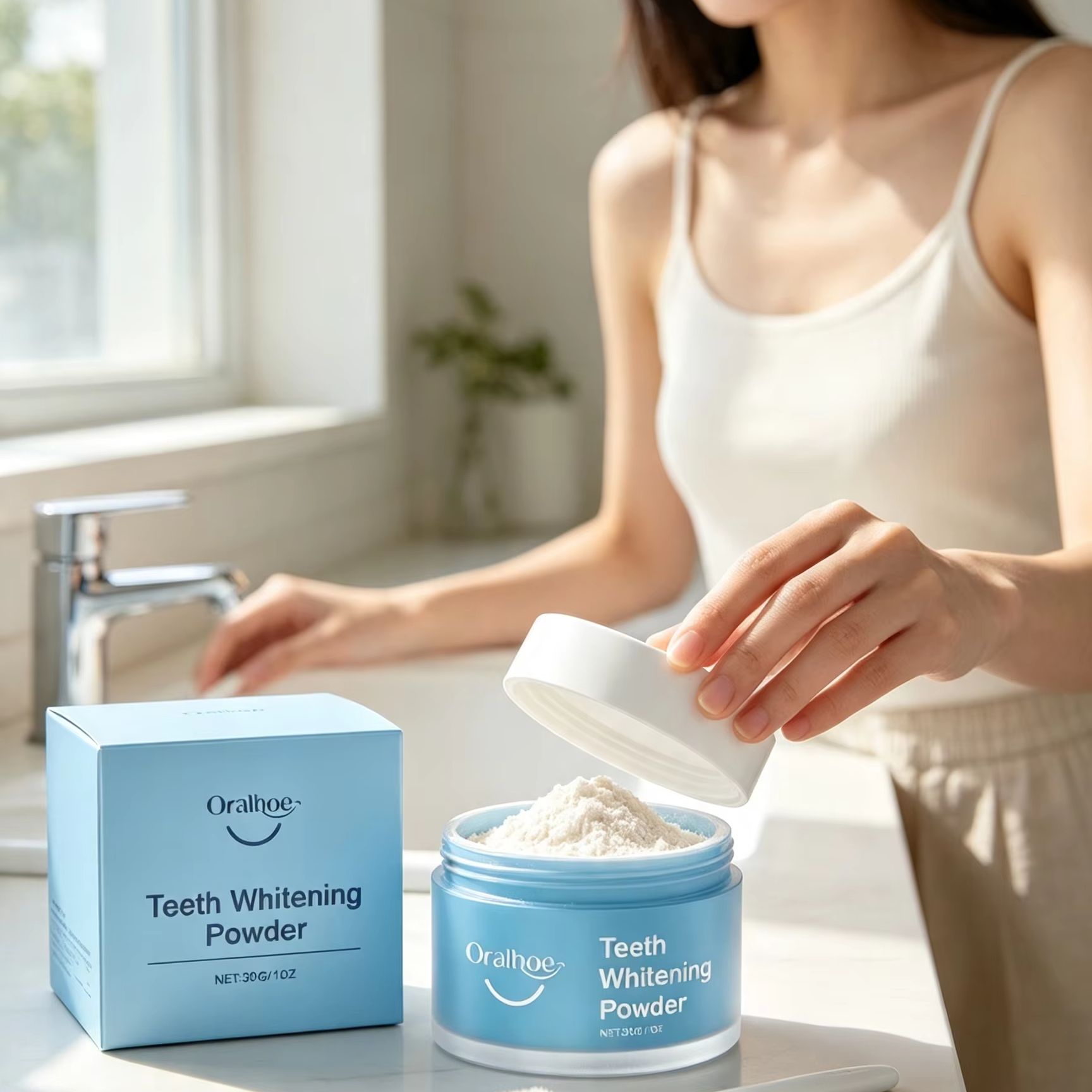 ผงแปรงฟัน Oralhoe สำหรับขจัดคร - Teeth Whitening Hismile บทวิจารณ์และราคา