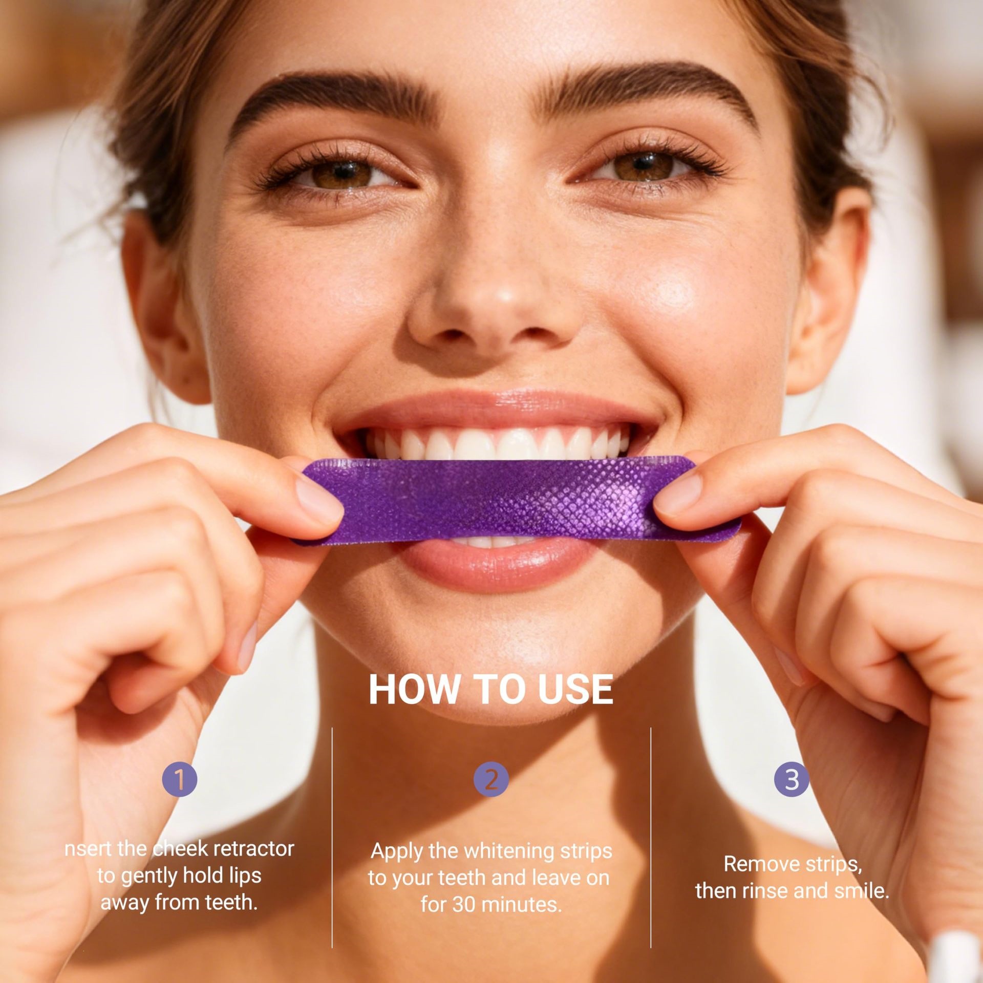 แผ่นฟอกสีฟันสีม่วง 14 ชิ้น ปลอ - Teeth Whitening Effective บทวิจารณ์และราคา