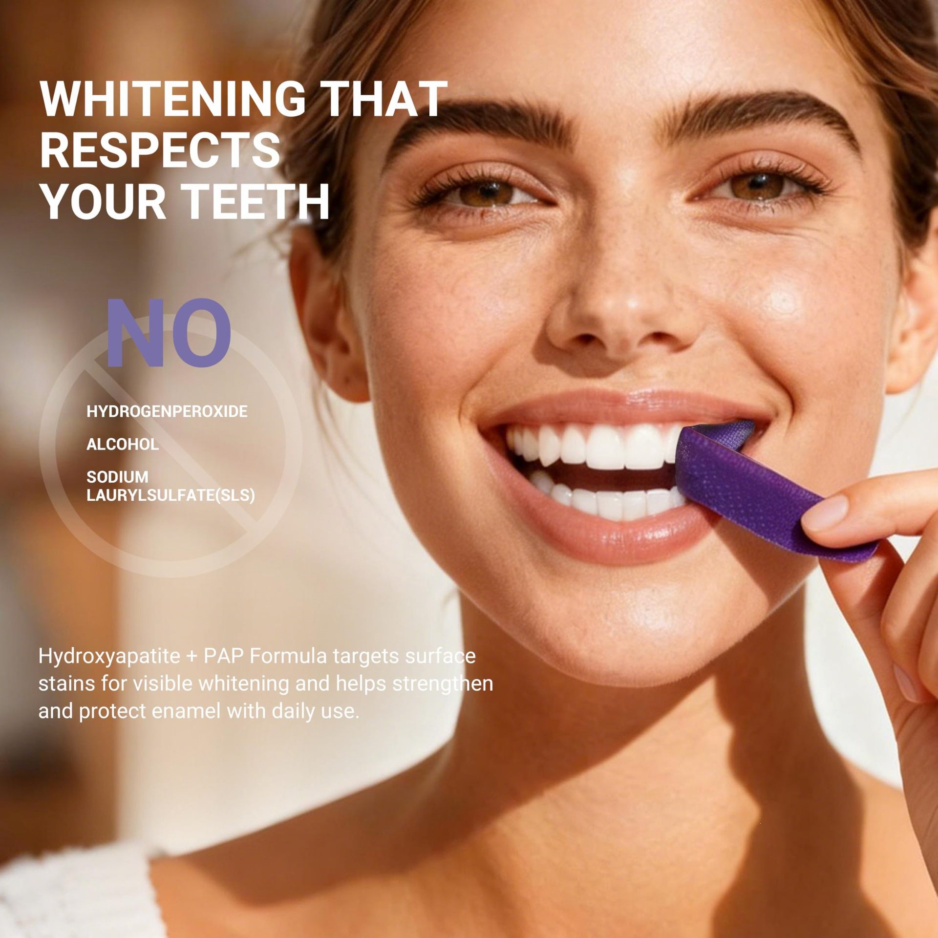 แผ่นฟอกสีฟันสีม่วง 14 ชิ้น ปลอ - Teeth Whitening Effective บทวิจารณ์และราคา