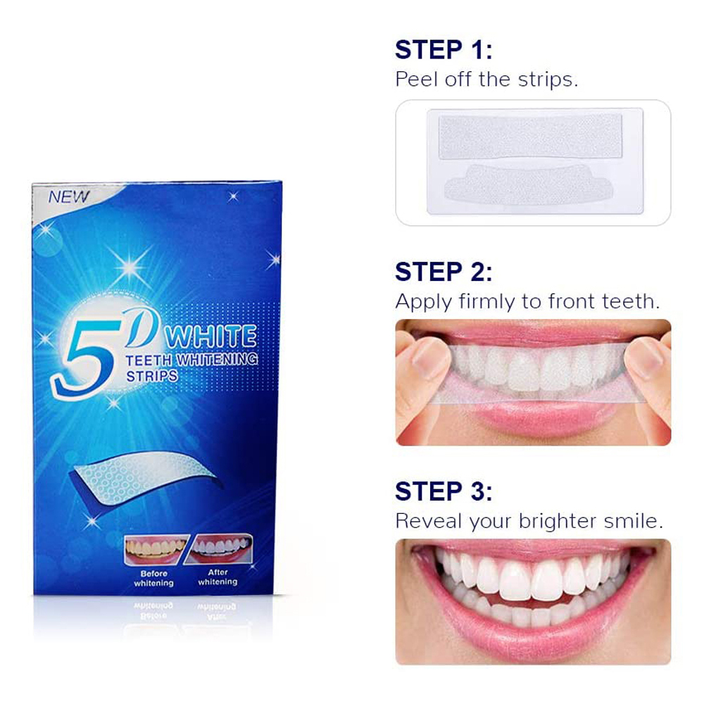 แผ่นฟอกสีฟันขาว 5D ไวท์เทนนิ่ง - Teeth Whitening Effective บทวิจารณ์และราคา